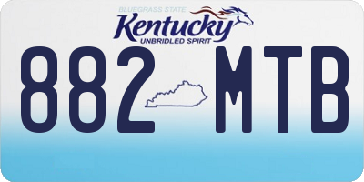 KY license plate 882MTB