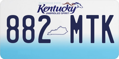 KY license plate 882MTK