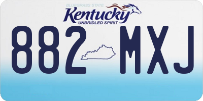 KY license plate 882MXJ