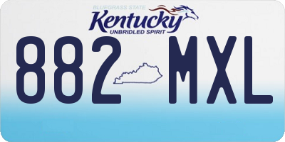 KY license plate 882MXL