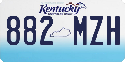 KY license plate 882MZH