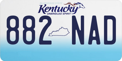 KY license plate 882NAD