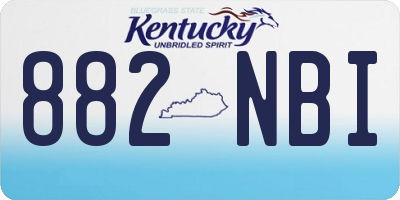 KY license plate 882NBI