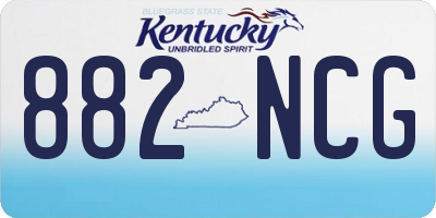 KY license plate 882NCG