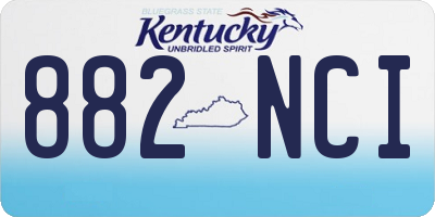 KY license plate 882NCI
