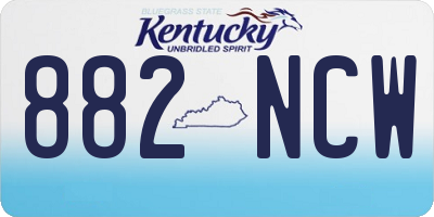 KY license plate 882NCW