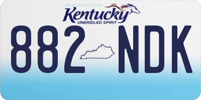 KY license plate 882NDK