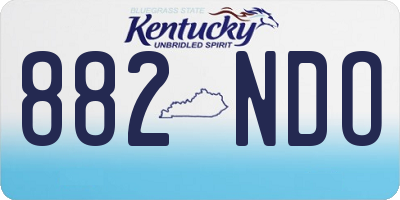 KY license plate 882NDO