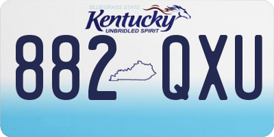 KY license plate 882QXU