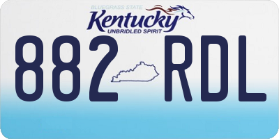KY license plate 882RDL