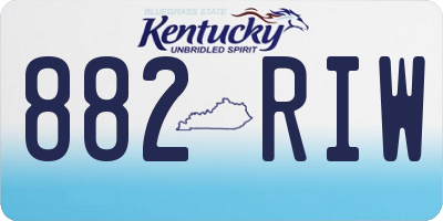 KY license plate 882RIW