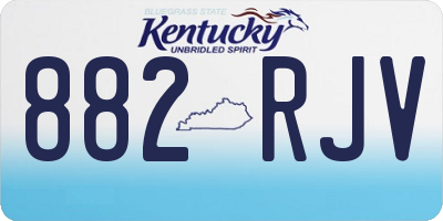 KY license plate 882RJV