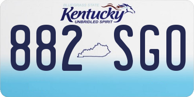 KY license plate 882SGO