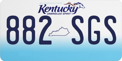 KY license plate 882SGS