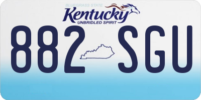 KY license plate 882SGU