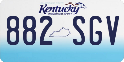 KY license plate 882SGV