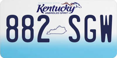 KY license plate 882SGW