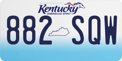 KY license plate 882SQW