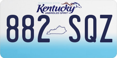 KY license plate 882SQZ