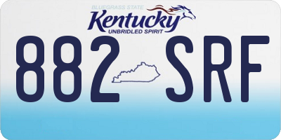 KY license plate 882SRF