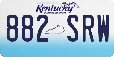 KY license plate 882SRW