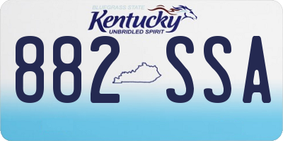 KY license plate 882SSA