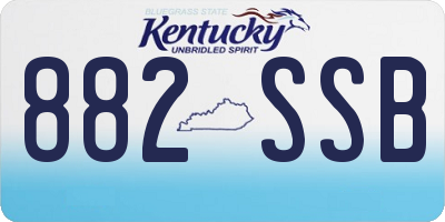 KY license plate 882SSB