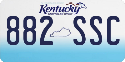 KY license plate 882SSC