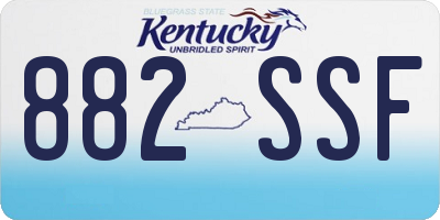 KY license plate 882SSF
