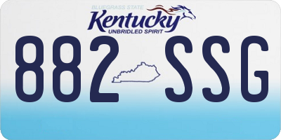 KY license plate 882SSG