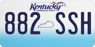 KY license plate 882SSH