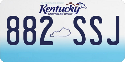 KY license plate 882SSJ