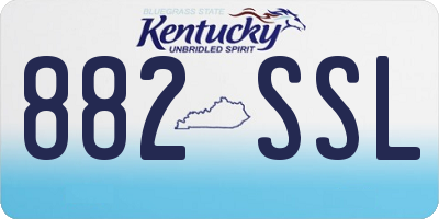 KY license plate 882SSL