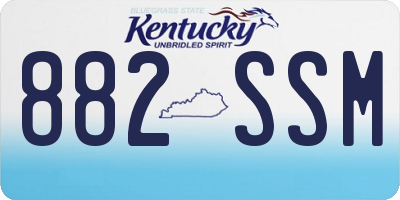 KY license plate 882SSM