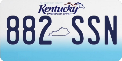 KY license plate 882SSN