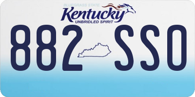 KY license plate 882SSO
