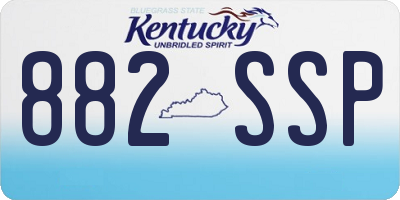 KY license plate 882SSP