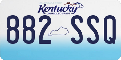 KY license plate 882SSQ