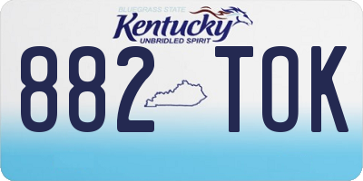 KY license plate 882TOK