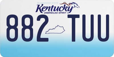 KY license plate 882TUU
