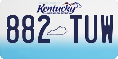 KY license plate 882TUW