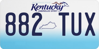 KY license plate 882TUX
