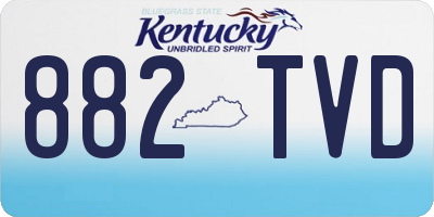 KY license plate 882TVD