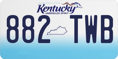 KY license plate 882TWB