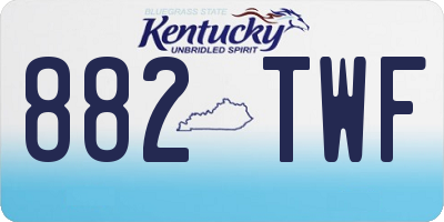 KY license plate 882TWF