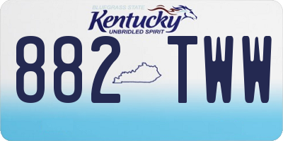 KY license plate 882TWW