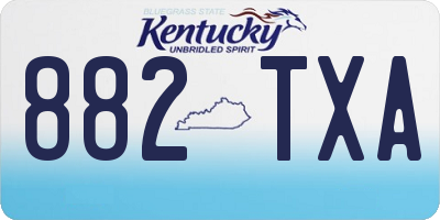 KY license plate 882TXA