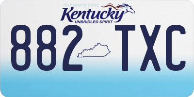 KY license plate 882TXC