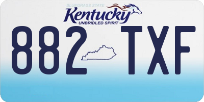 KY license plate 882TXF