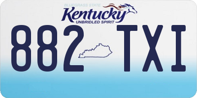 KY license plate 882TXI